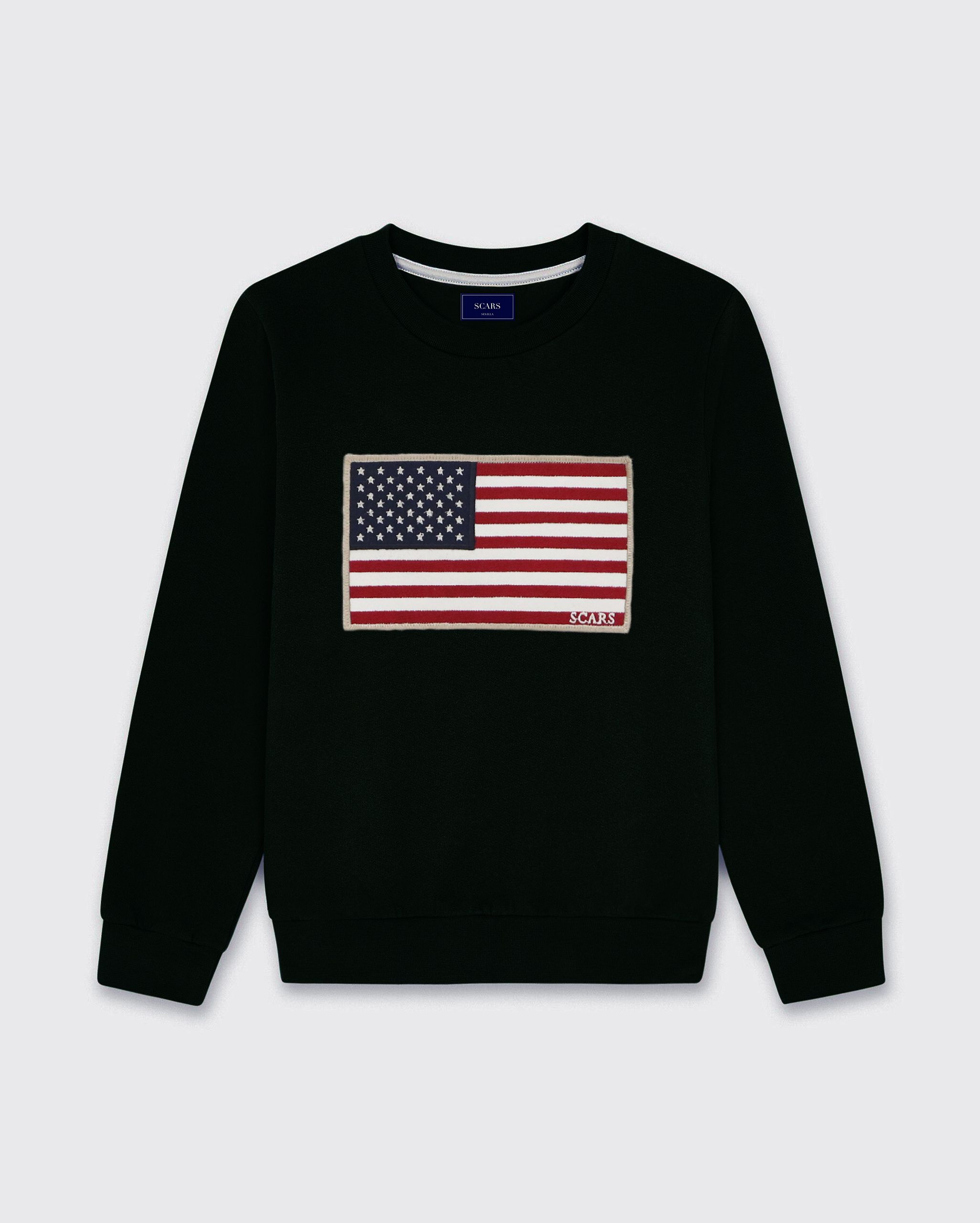 SUDADERA USA FLAG BLACK SCARS
