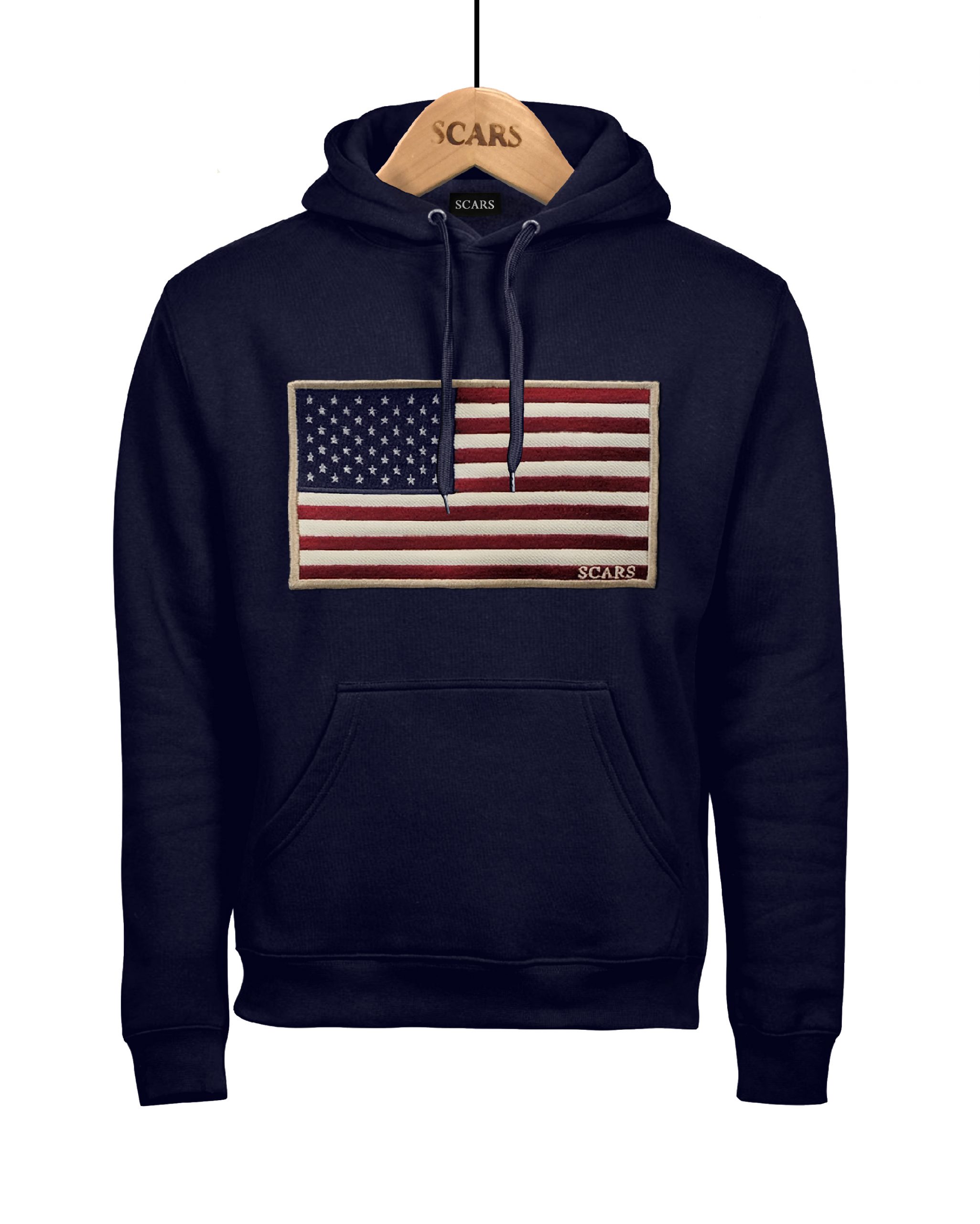 SUDADERA CAPUCHA USA FLAG BLUE SCARS