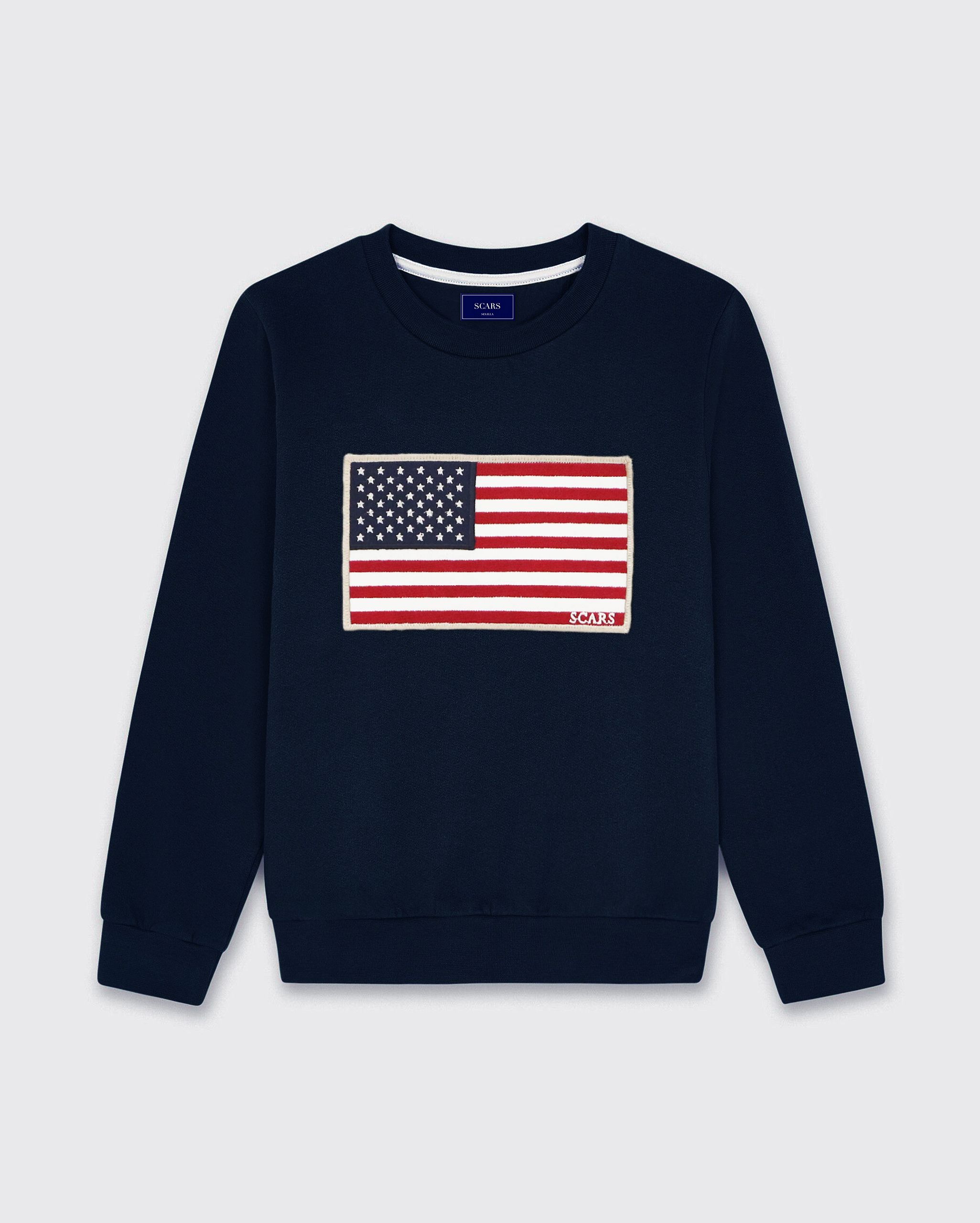 SUDADERA USA FLAG BLUE SCARS