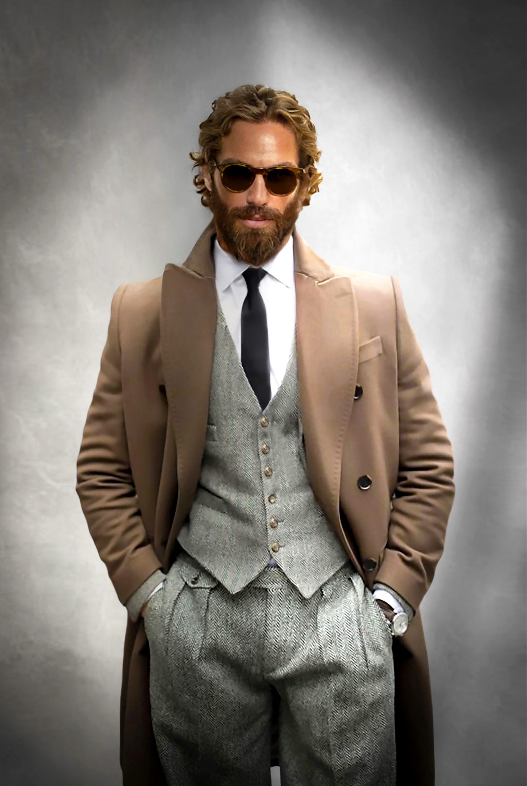 ABRIGO CRUZADO HOMBRE CAMEL SCARS