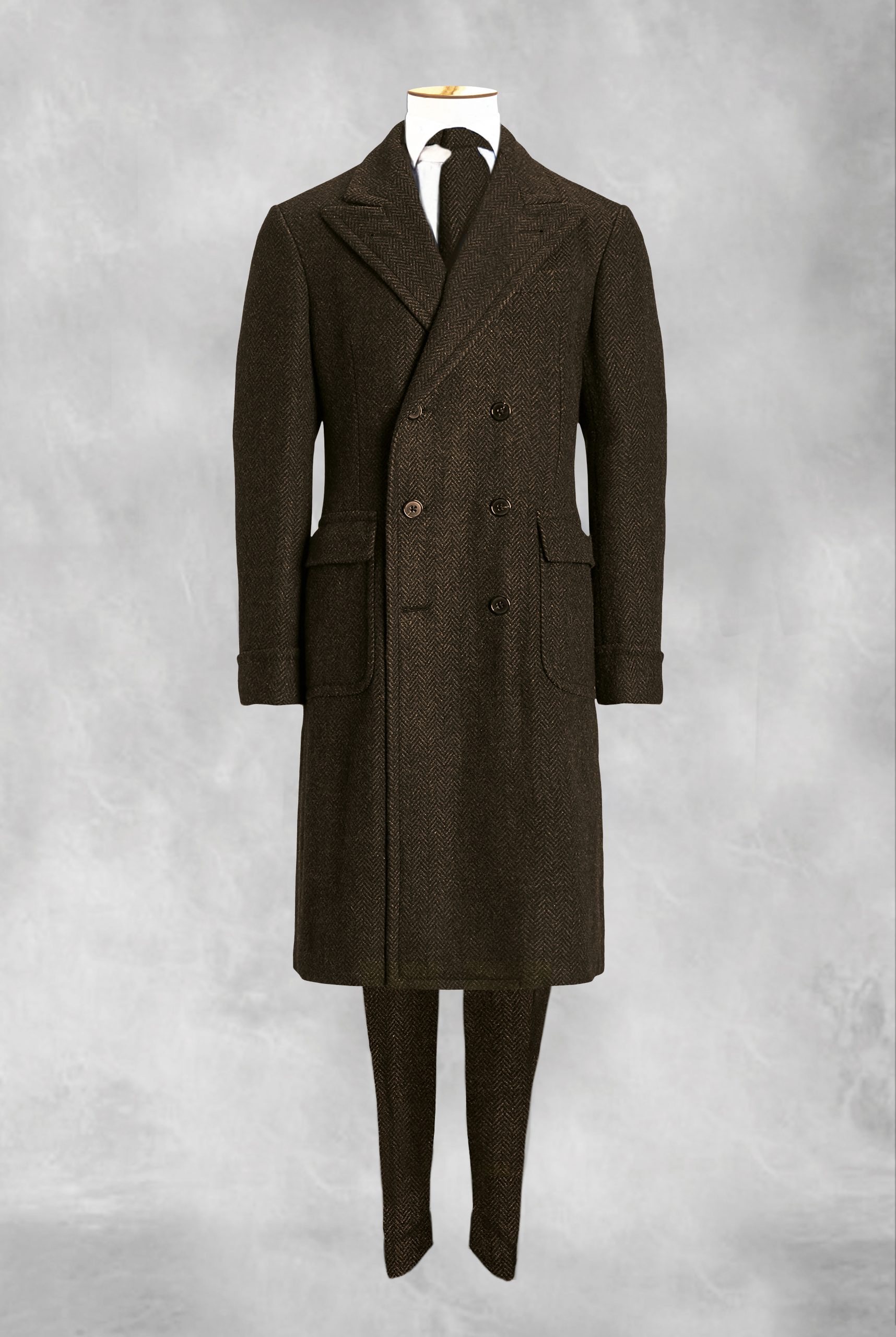 ABRIGO CRUZADO BROWN SPIKE