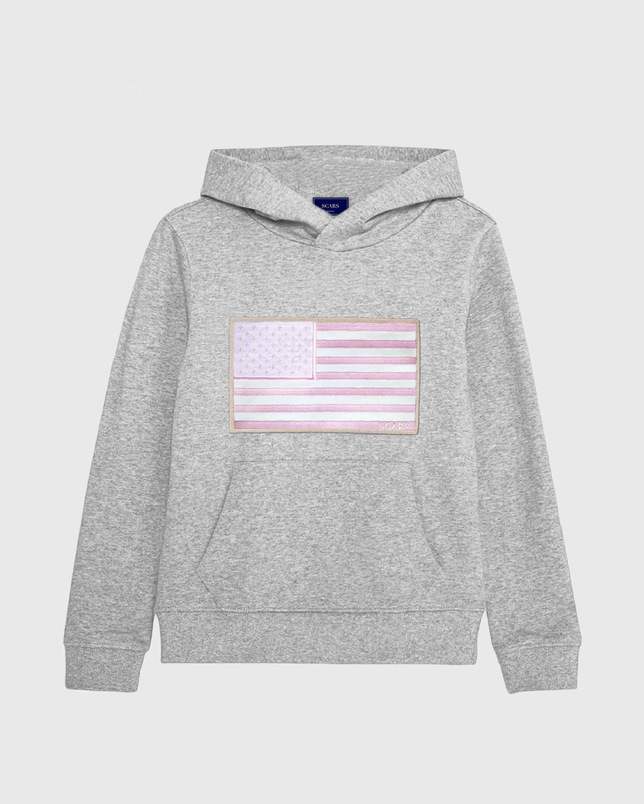 SUDADERA CAPUCHA USA FLAG PINK SCARS