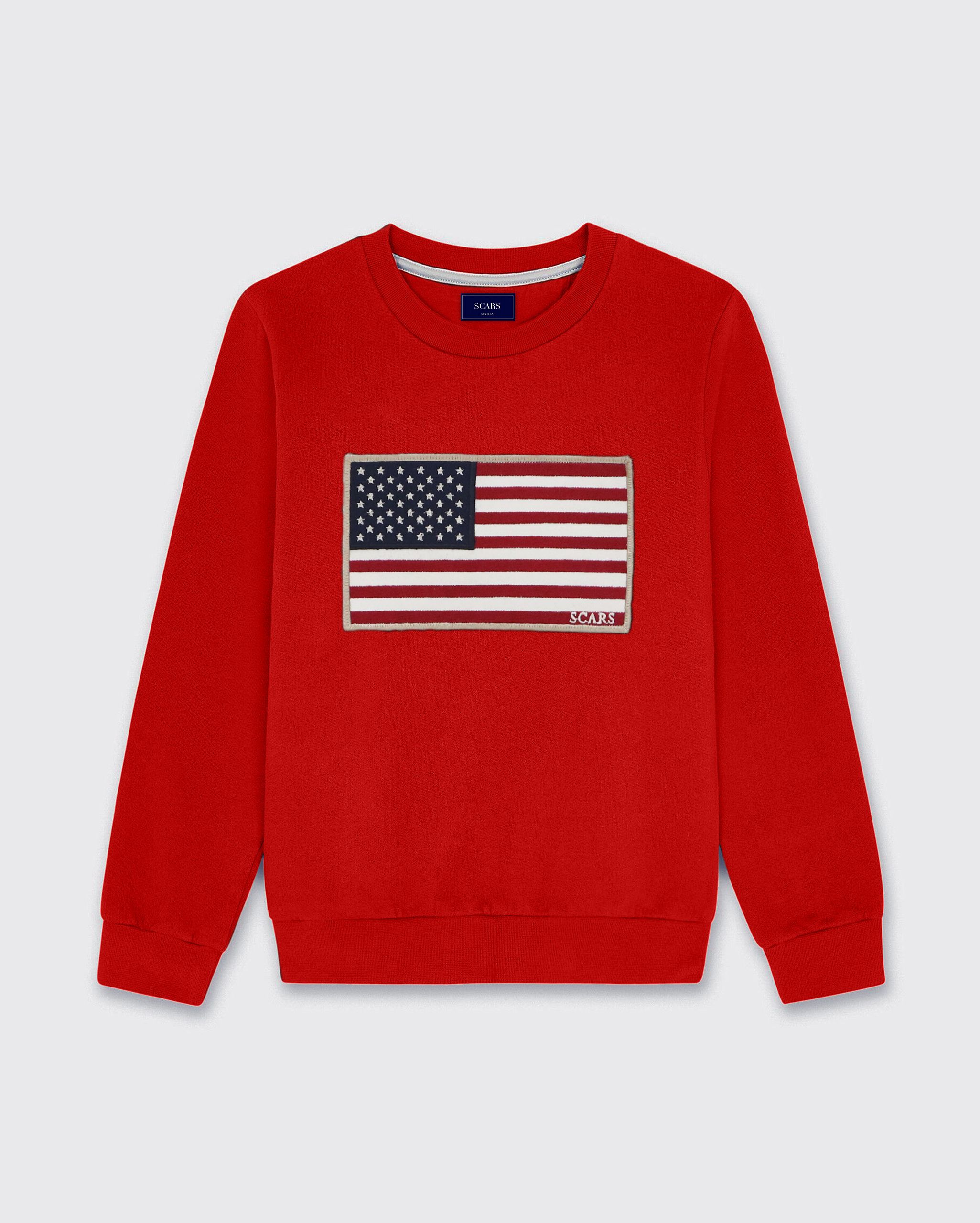 SUDADERA USA FLAG RED SCARS