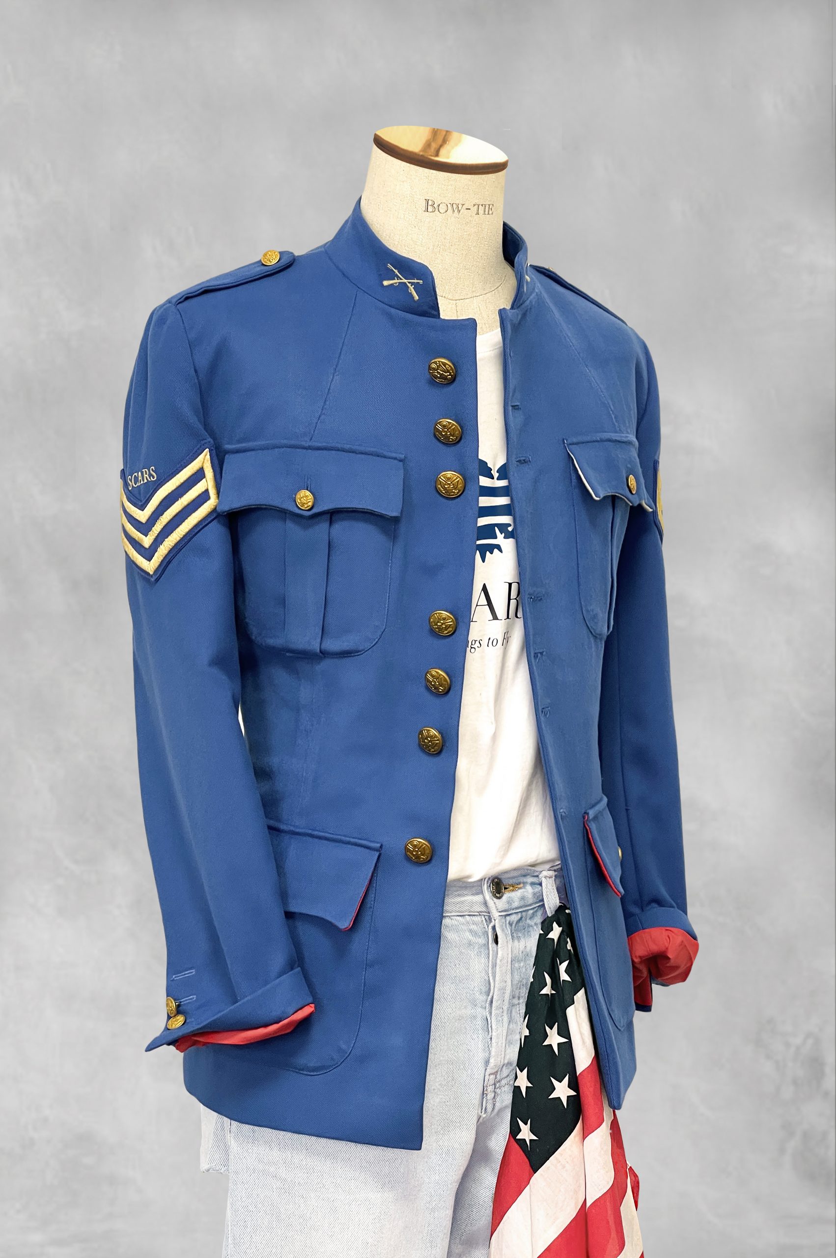 CHAQUETA MILITAR VINTAGE ROYAL BLUE SCARS
